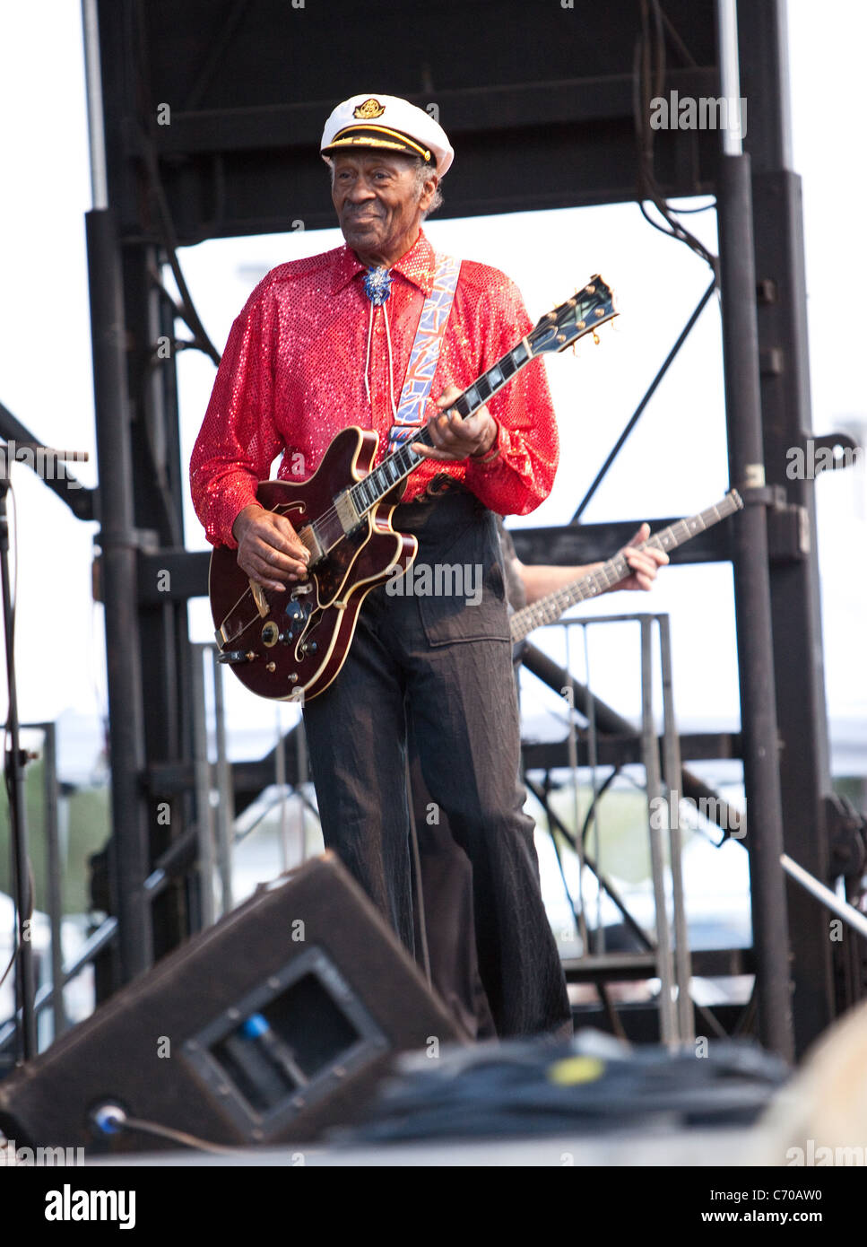Chuck Berry (im Alter von 84) führt während des Las Vegas Rockabilly Wochenendes an der Orleans Hotel Las Vegas, Nevada - 03.04.10 Stockfoto