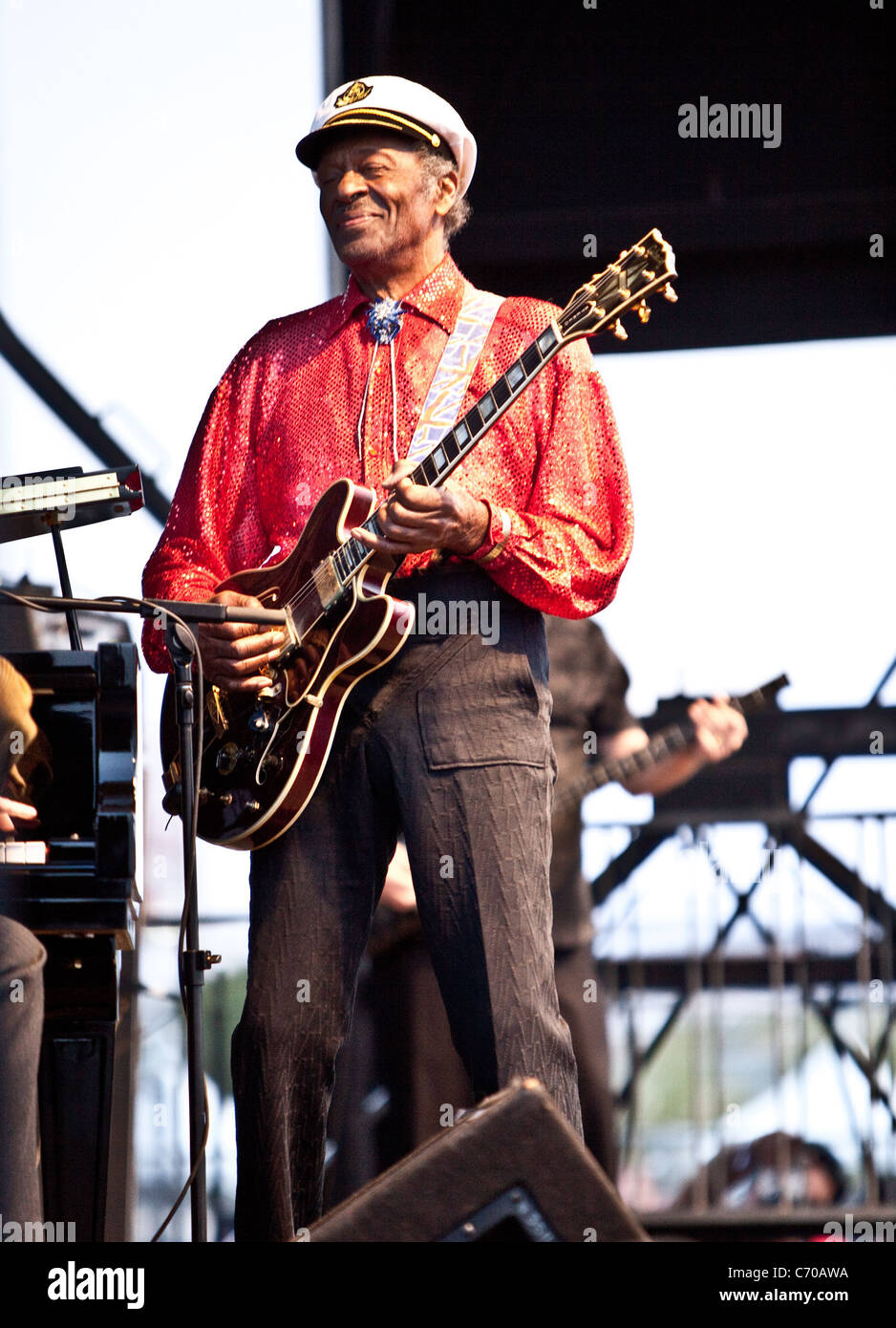 Chuck Berry (im Alter von 84) führt während des Las Vegas Rockabilly Wochenendes an der Orleans Hotel Las Vegas, Nevada - 03.04.10 Stockfoto