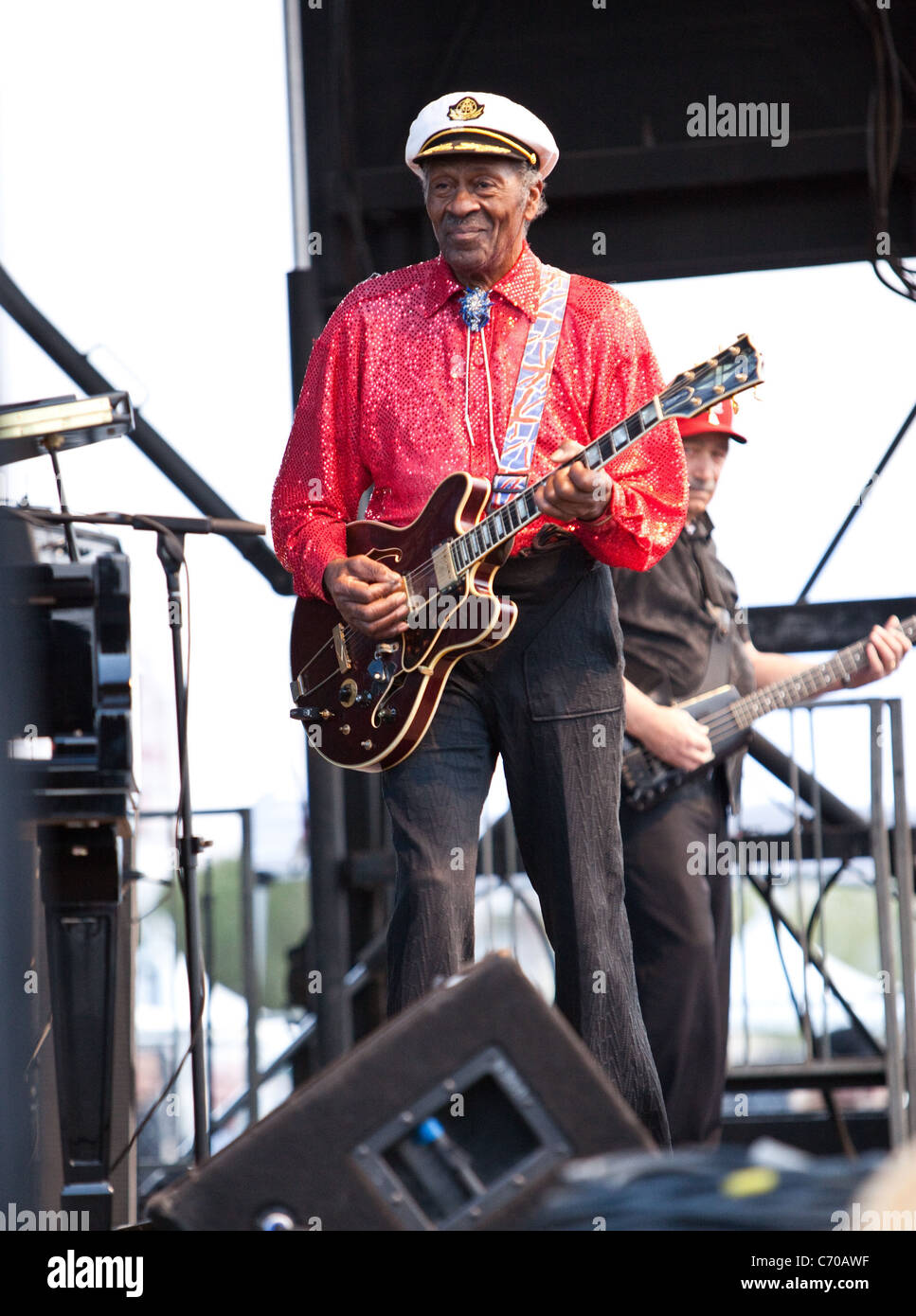 Chuck Berry (im Alter von 84) führt während des Las Vegas Rockabilly Wochenendes an der Orleans Hotel Las Vegas, Nevada - 03.04.10 Stockfoto