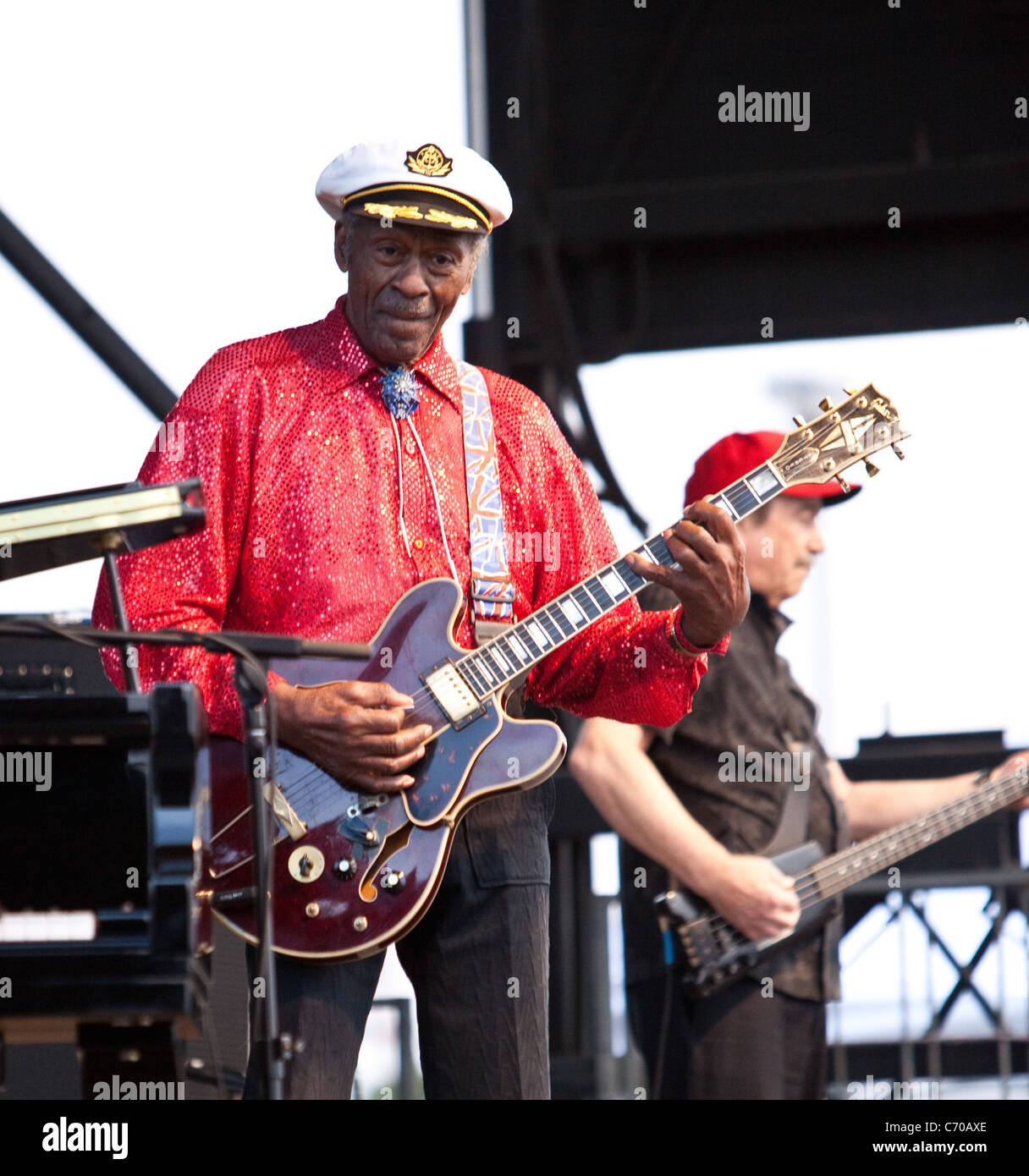 Chuck Berry (im Alter von 84) führt während des Las Vegas Rockabilly Wochenendes an der Orleans Hotel Las Vegas, Nevada - 03.04.10 Stockfoto
