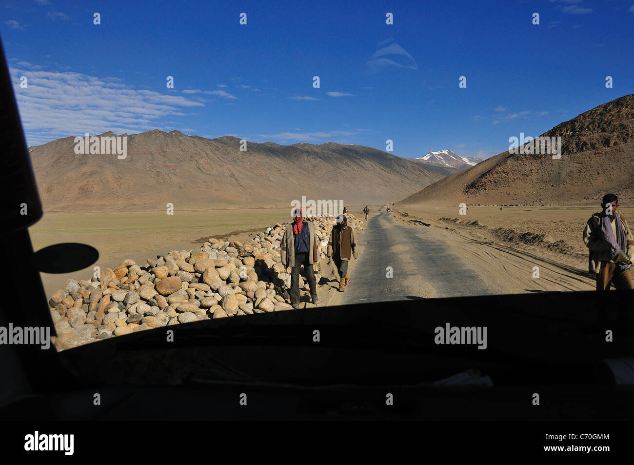 Bergstraße auf der Leh - Highway von Manali in Ladahk, Stockfoto