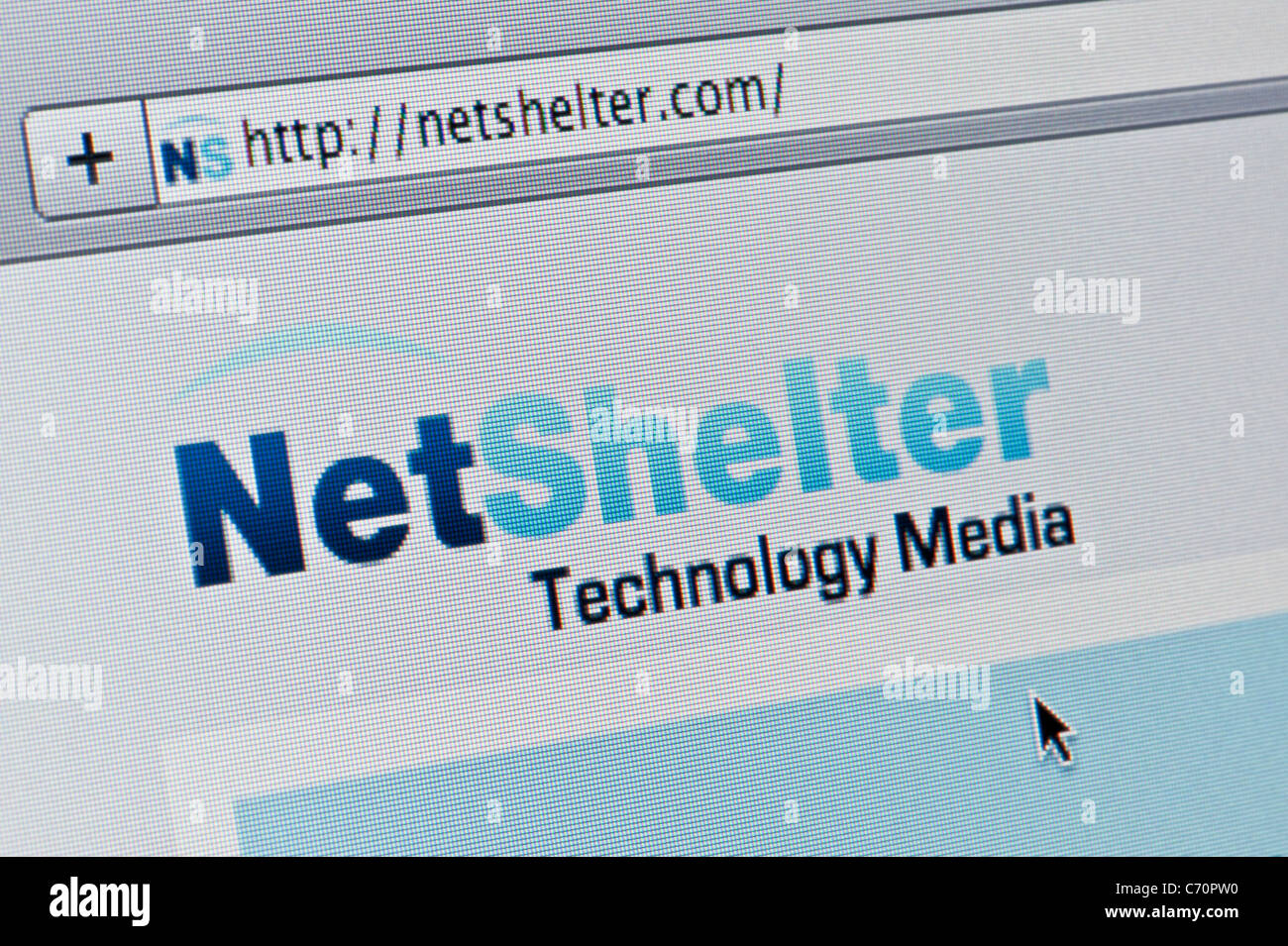 Nahaufnahme von NetShelter Logo wie auf ihrer Website zu sehen. (Nur zur redaktionellen Verwendung: print, TV, e-Book und redaktionelle Webseite). Stockfoto