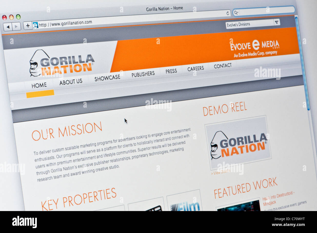 Nahaufnahme von der Gorilla Nation Logo wie auf ihrer Website zu sehen. (Nur zur redaktionellen Verwendung: print, TV, e-Book und redaktionelle Webseite). Stockfoto