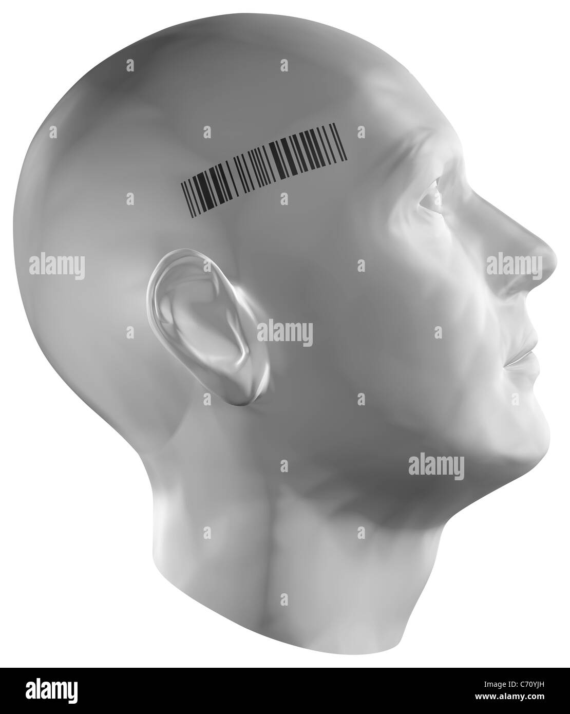 3D Rendern eines menschlichen Kopfes Stockfoto