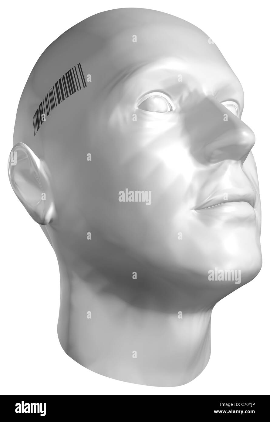 3D Rendern eines menschlichen Kopfes Stockfoto