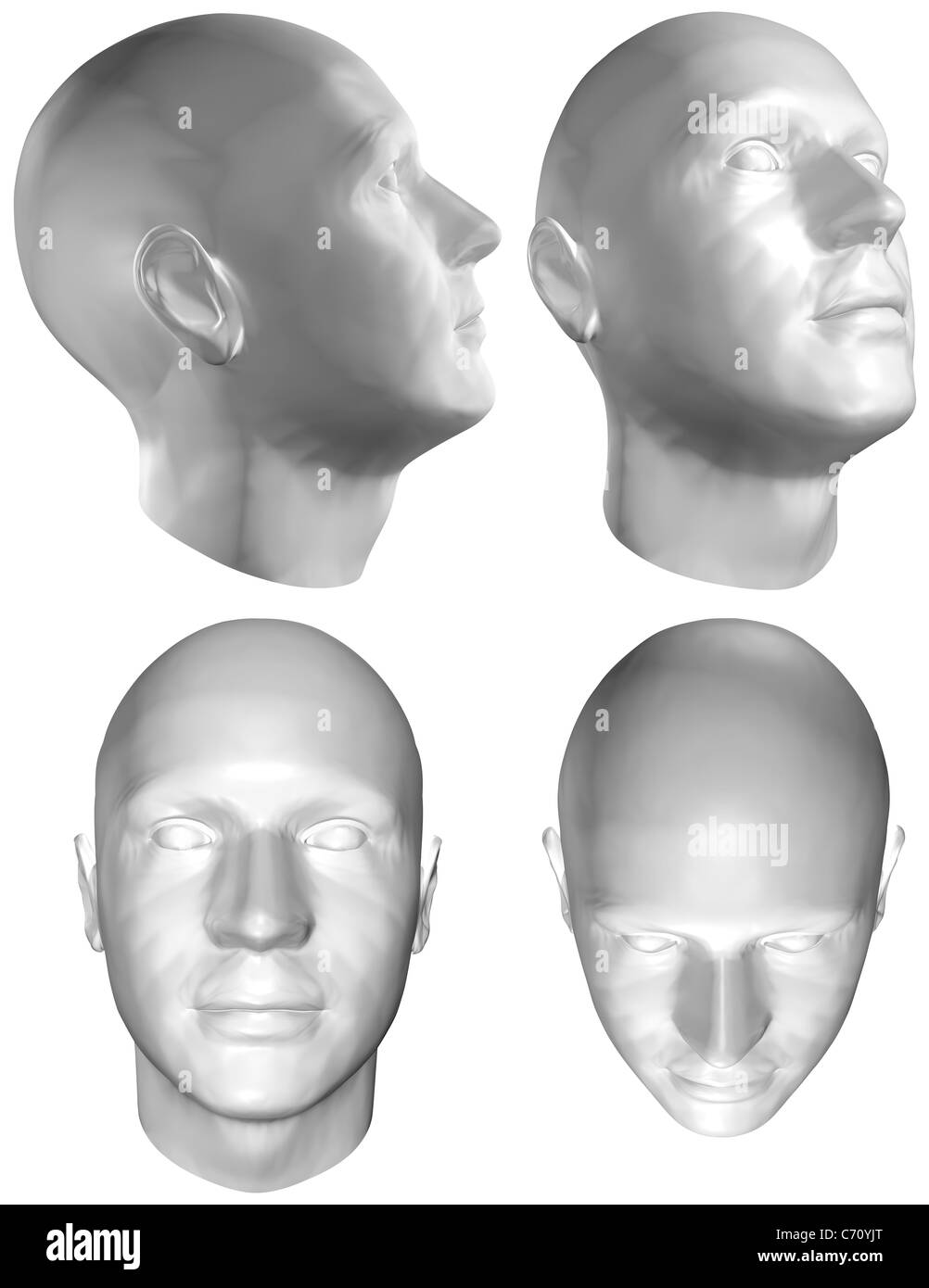 Menschlichen Kopf 3D render Stockfoto