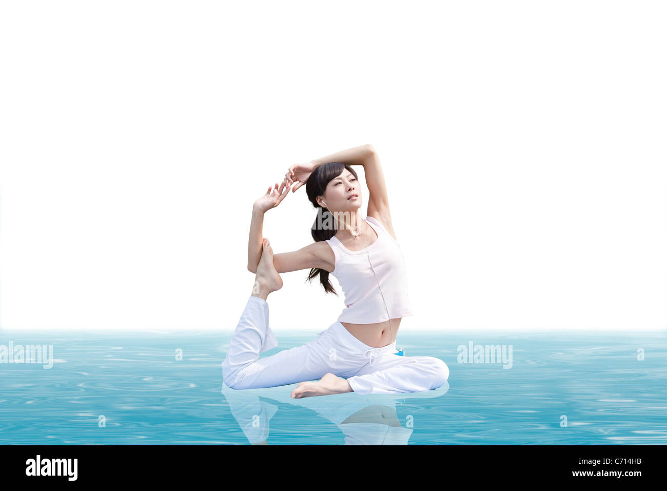 Synthetische Hintergrund Yoga woman Stockfoto