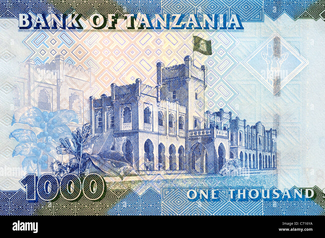 Tansania 1000 ein tausend Schilling Banknote. Stockfoto