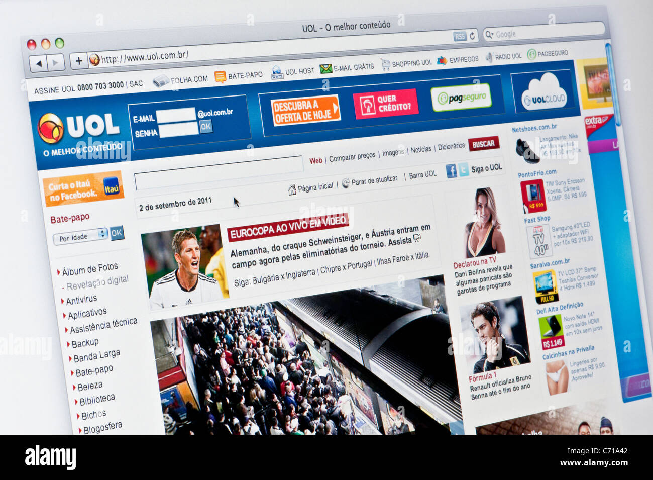 Nahaufnahme des UOL Logos wie auf ihrer Website zu sehen. (Nur zur redaktionellen Verwendung: print, TV, e-Book und redaktionelle Webseite). Stockfoto