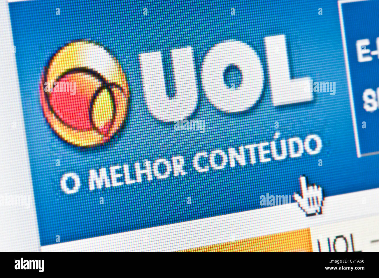 Nahaufnahme des UOL Logos wie auf ihrer Website zu sehen. (Nur zur redaktionellen Verwendung: print, TV, e-Book und redaktionelle Webseite). Stockfoto