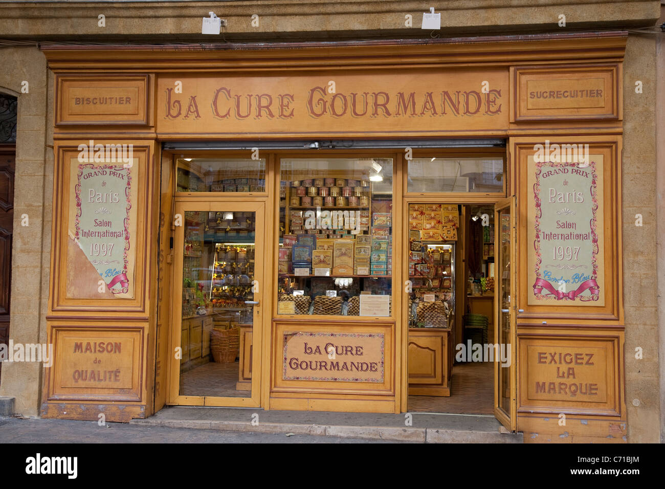 Cure Gourmande; Geschäft; Aix-en-Provence; Frankreich Stockfoto