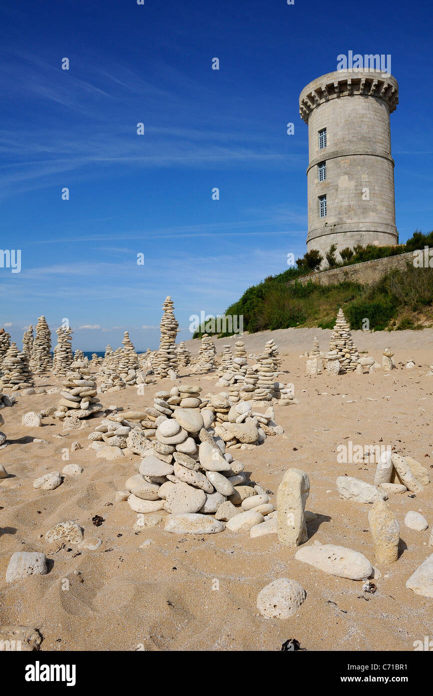 Alten Phare des Baleines Leuchtturm auf der Insel Ré im Département Charente Maritime, westlich von Frankreich Stockfoto