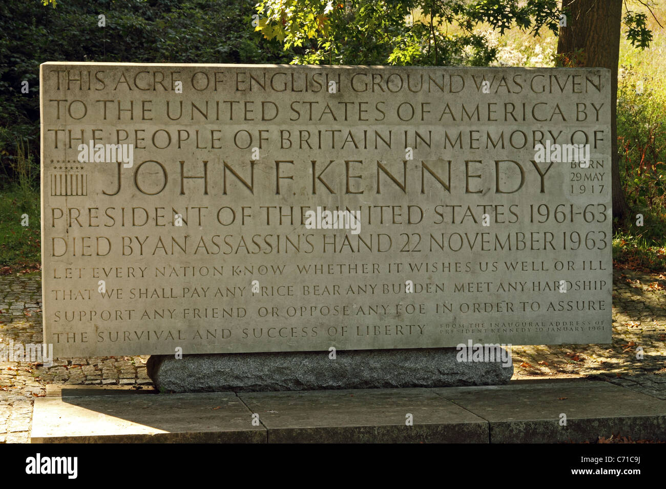 Kennedy Memorial, Runnymede, Surrey, England, Vereinigtes Königreich. Stockfoto