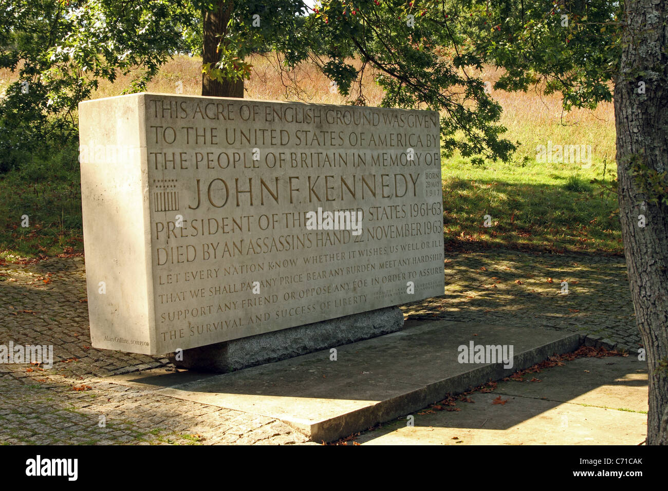 Kennedy Memorial, Runnymede, Surrey, England, Vereinigtes Königreich. Stockfoto