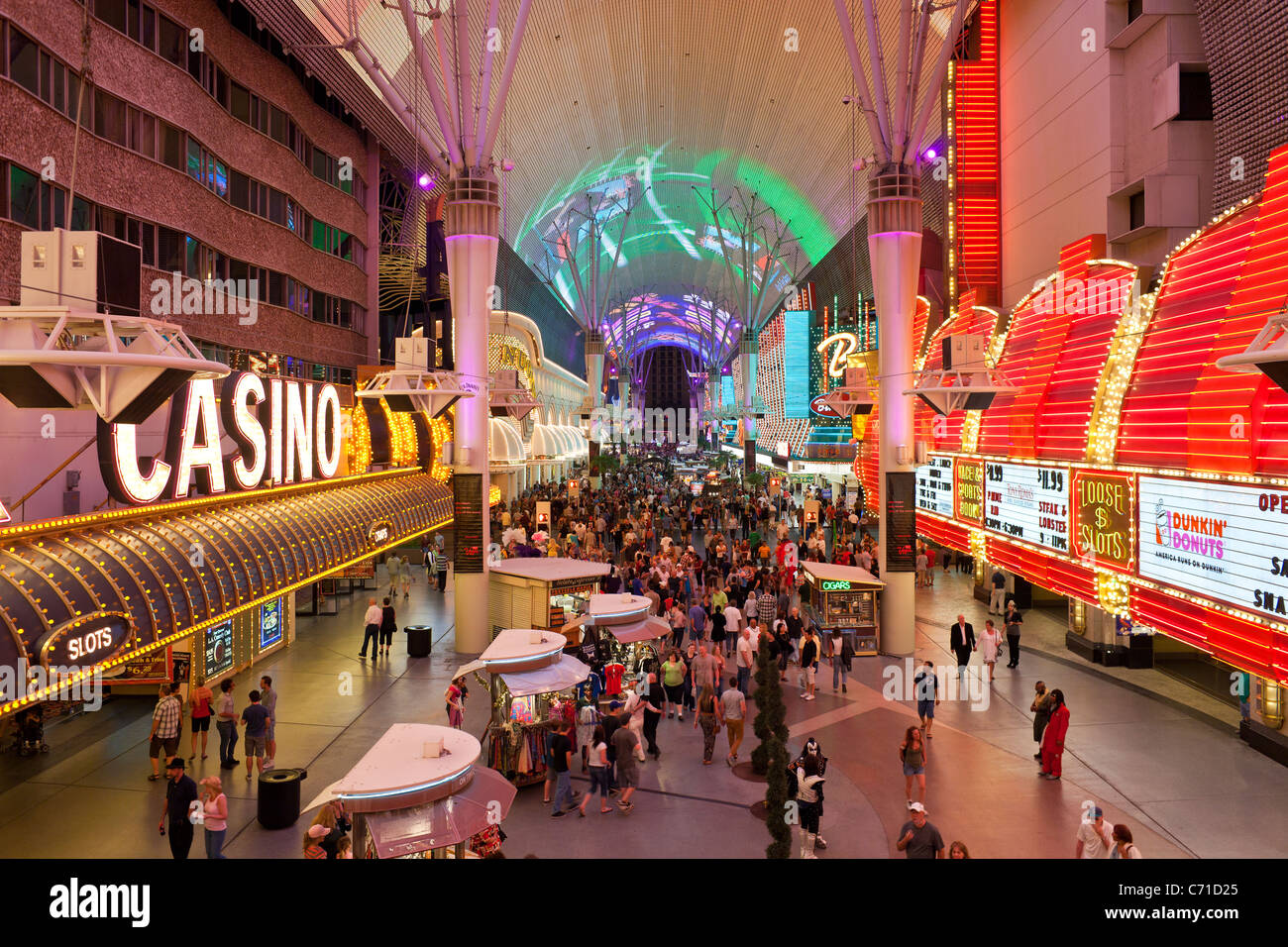 Vereinigte Staaten von Amerika, Nevada, Las Vegas, der Fremont Street Experience in Downtown Las Vegas Stockfoto
