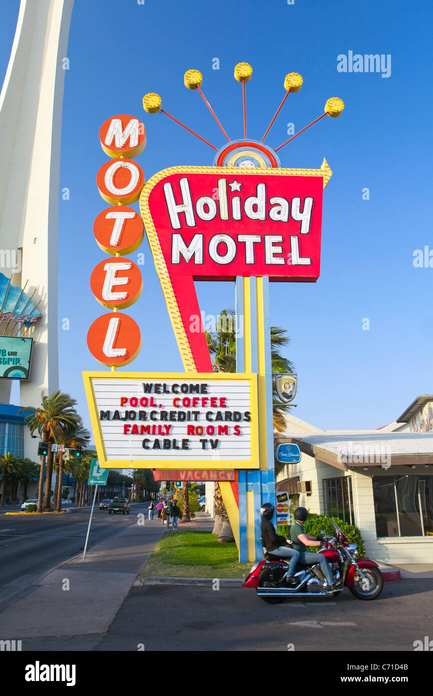Vereinigte Staaten von Amerika, Nevada, Las Vegas, The Strip, Motel zu unterzeichnen Stockfoto