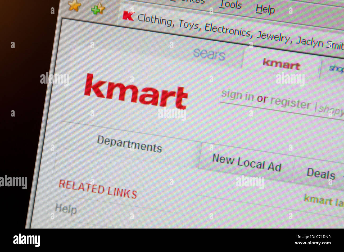 Kmart Online-shopping-website Stockfoto