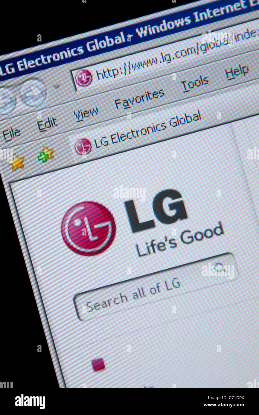 LG "Leben ist schön" Online-Website Stockfoto