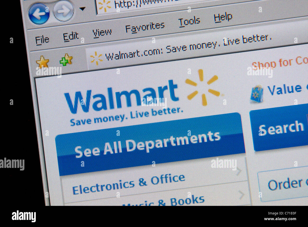 Walmart Online-website Stockfoto