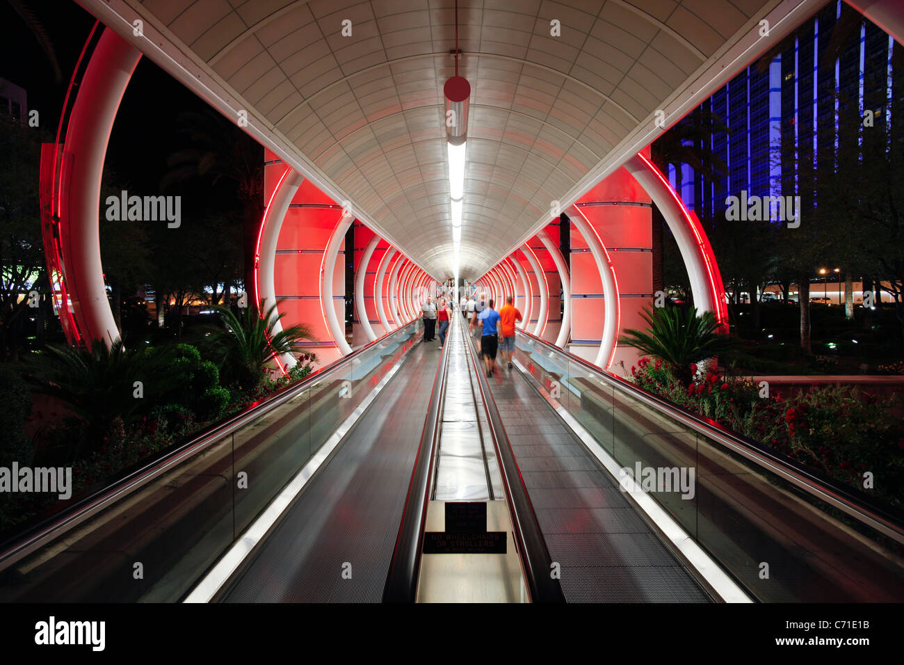 Vereinigte Staaten von Amerika, Nevada, Las Vegas, die Fahrsteig Balleys Hotel and Casino, Las Vegas Boulevard Stockfoto