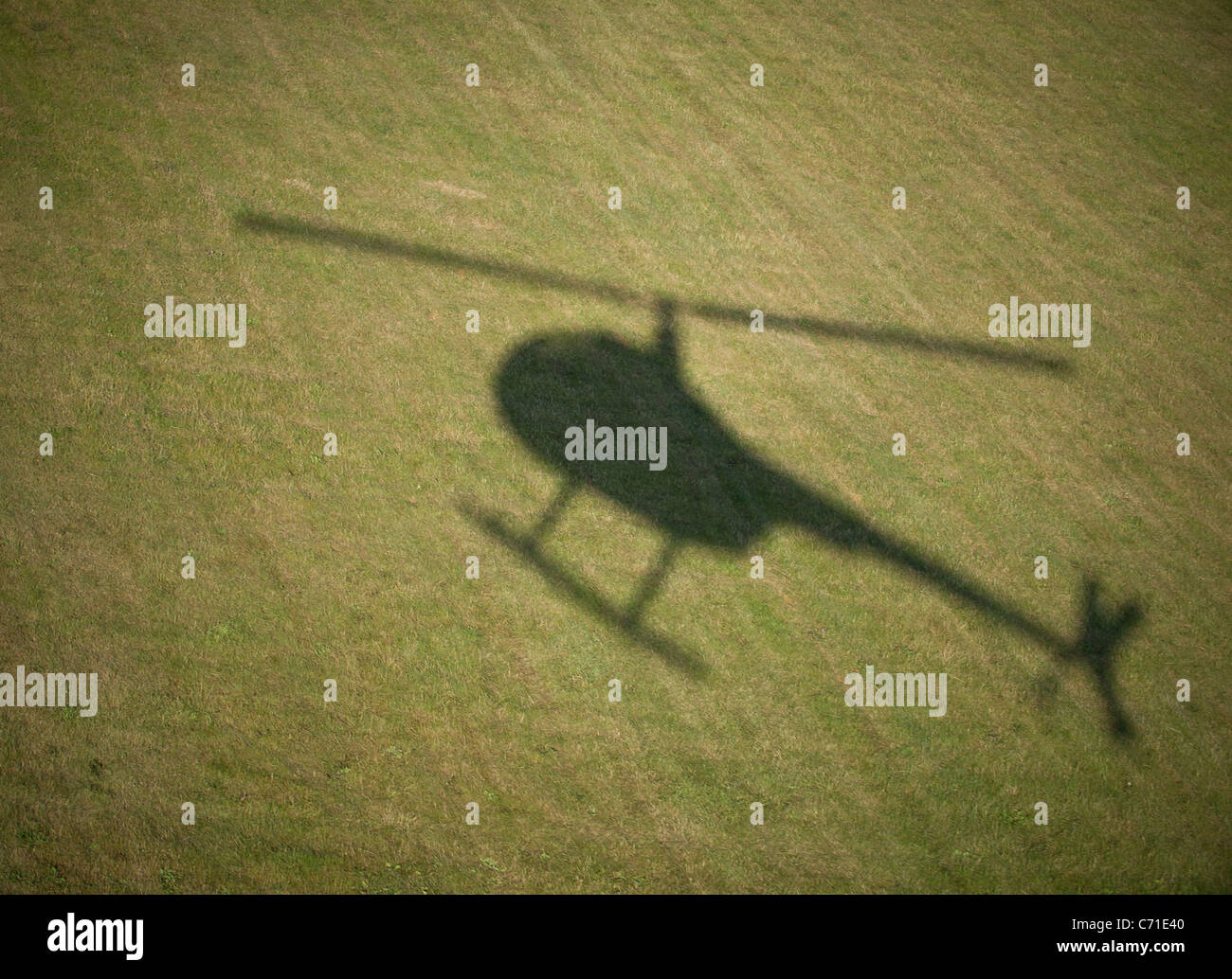 Schatten des Hubschraubers Stockfoto