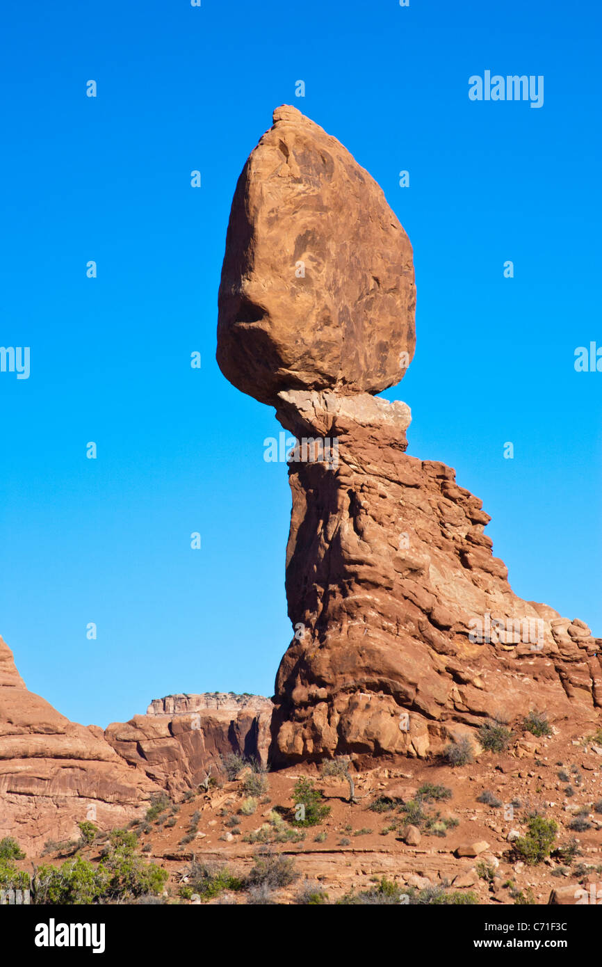 Ausgewogene Rock, berühmten Felsformation im Arches National Park in Utah. Stockfoto