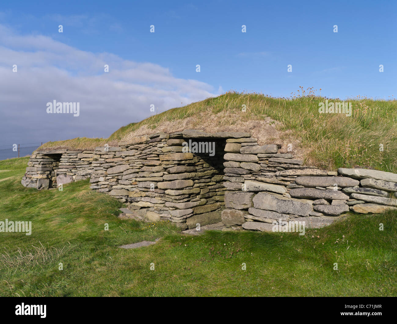 dh Knap von Howar PAPA WESTRAY ORKNEY zwei Bronzezeit Haus neolithische Häuser Dorf Ruinen uk Siedlung Inseln Siedlungen Stockfoto