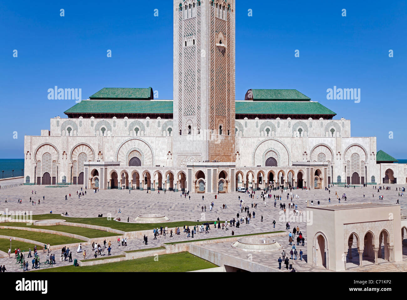 Hassan II Moschee, die drittgrößte Moschee der Welt, Casablanca, Marokko, Nordafrika Stockfoto