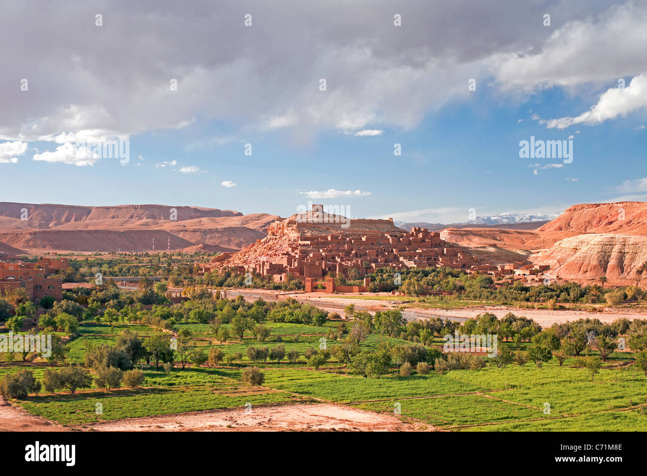 Alten Kasbah Stadt von Ait Benhaddou, Atlasgebirge, Marokko, Nordafrika Stockfoto