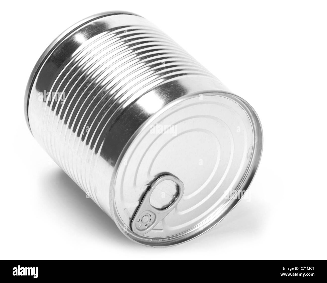 Metall kann für Presered Lebensmittel auf weißem Hintergrund Stockfoto