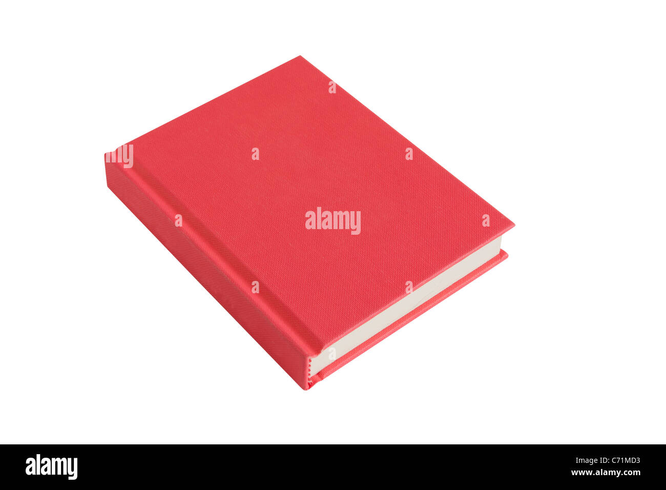 eine rote Casebound-Hardcover-Buch mit Wirbelsäule isoliert auf einem weißen abckground Stockfoto