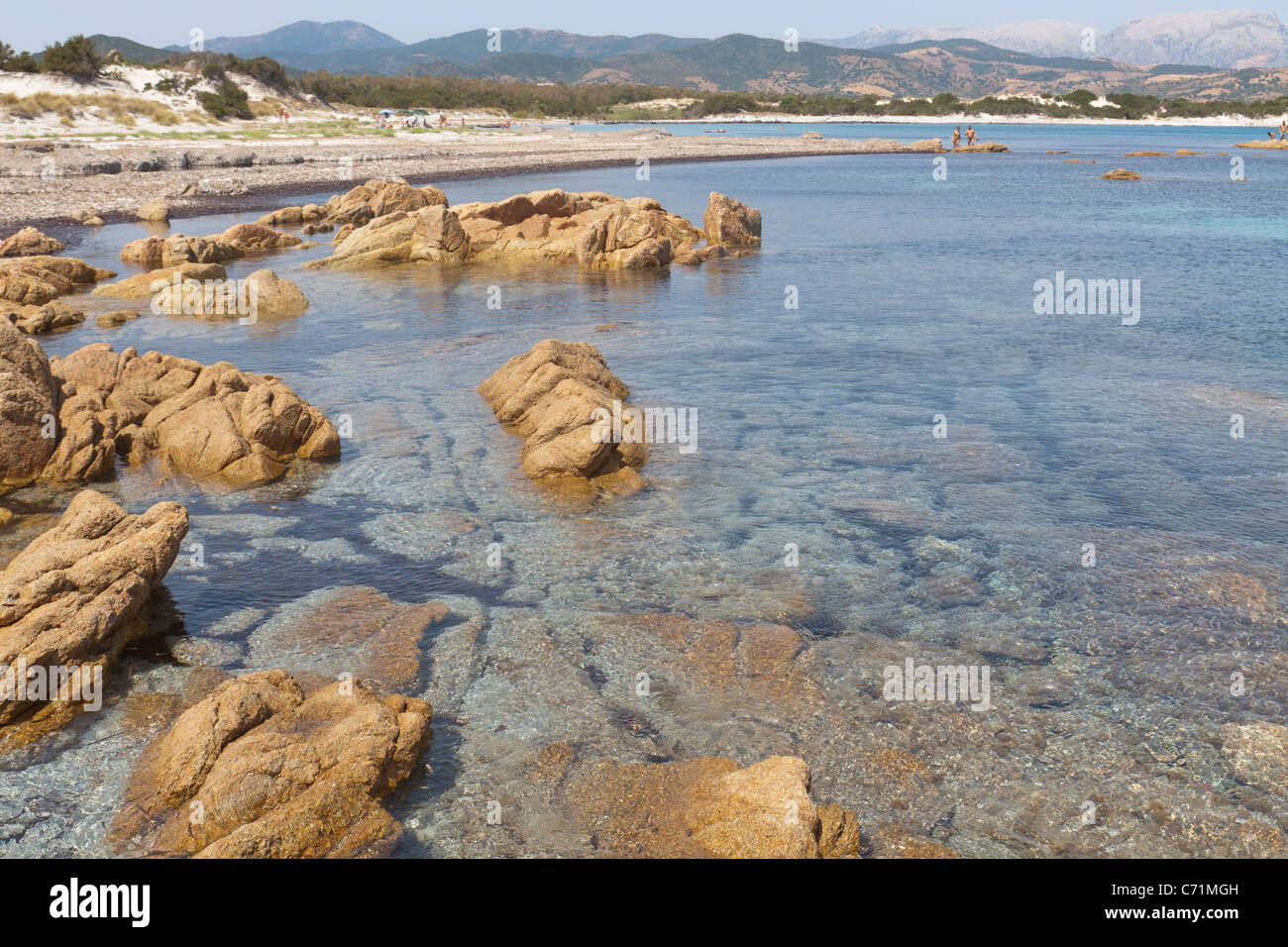 Sardinien Strand mit Kristall und blauem Wasser an den Küsten Stockfoto