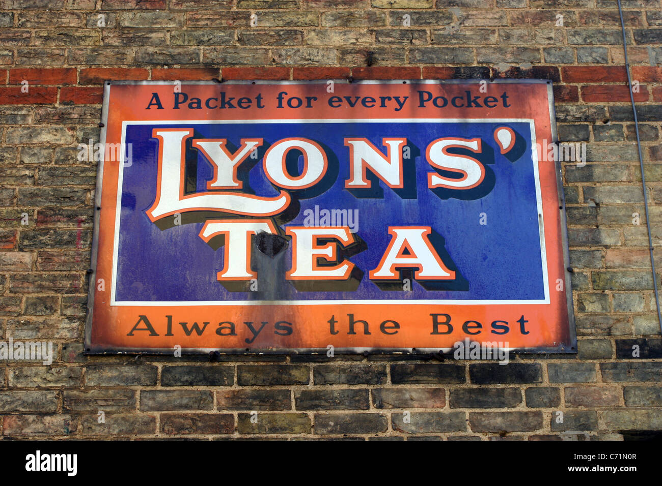 50er Jahre Lyon Tee Werbung, Oxford, England Stockfoto