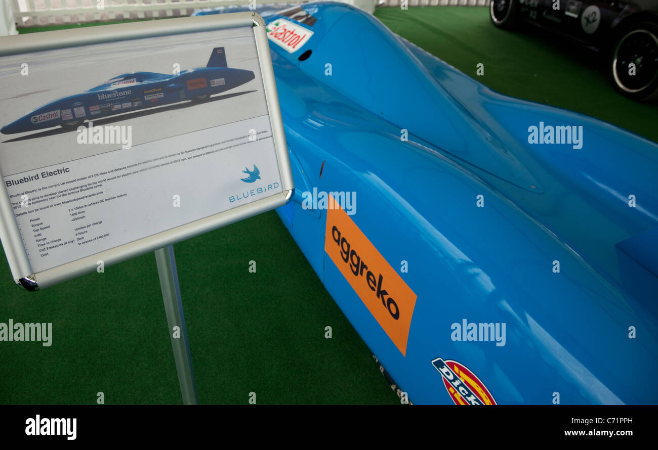 Ecovelocity motor Festival London - Bluebird Geschwindigkeit Rekord Elektroauto Stockfoto