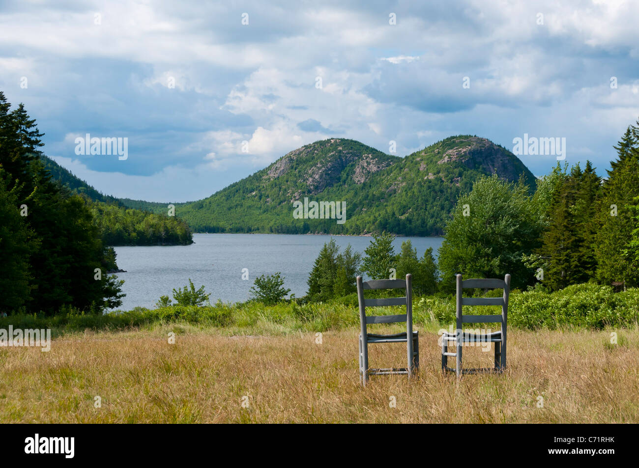 Jordan Pond Acadia Nationalpark Maine Stockfoto