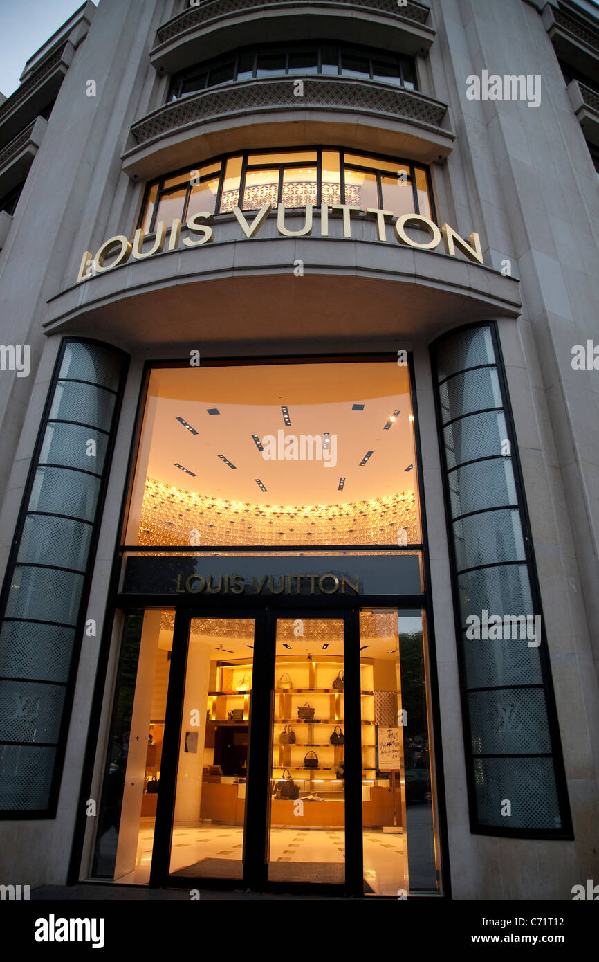 Loius Vuitton Shop auf Champs-Elysees, Paris, Frankreich Stockfoto