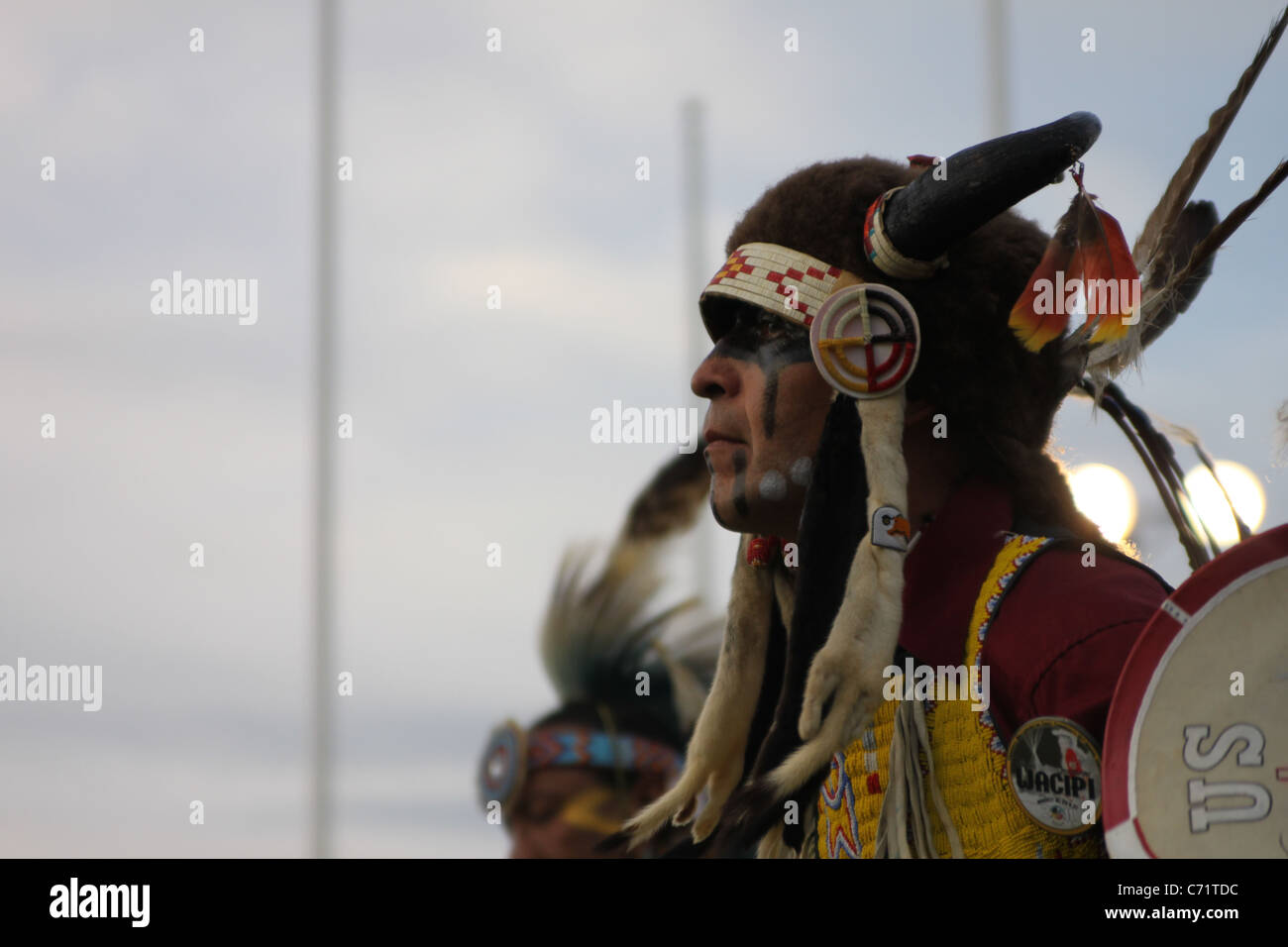 Shakopee Mdewakanton Sioux Gemeinschaft Wacipi Pow Wow, Native American dance Festival - Portrait of Native American dancer Stockfoto