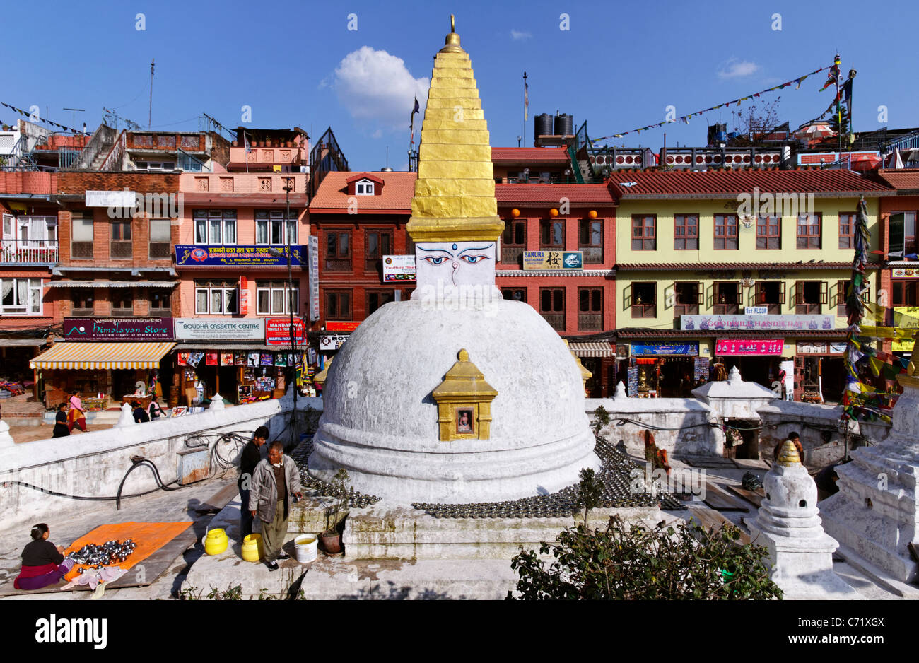 Buddhistischer Stupa in Bodhnath, Kathmandu, Nepal Stockfoto