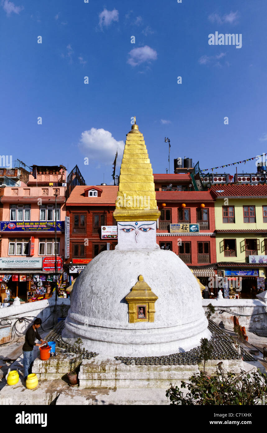 Buddhistischer Stupa in Bodhnath, Kathmandu, Nepal Stockfoto