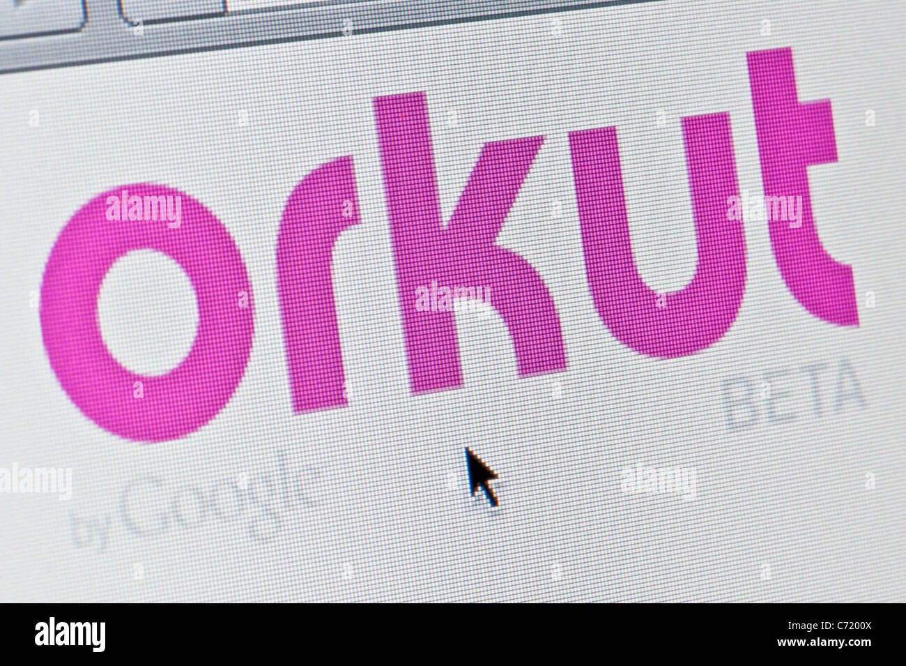 Nahaufnahme von der Orkut-Logo, wie auf ihrer Website zu sehen. (Nur zur redaktionellen Verwendung: print, TV, e-Book und redaktionelle Webseite). Stockfoto