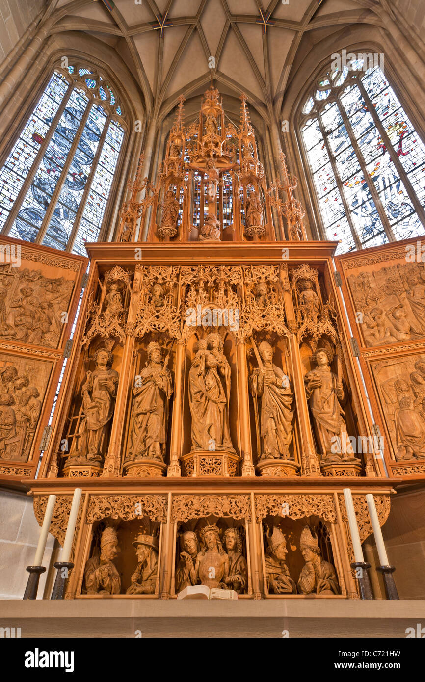 HOCHALTAR VON HANS SEYFER, ST. KILIAN KIRCHE, KILIANSKIRCHE, HEILBRONN, BADEN-WÜRTTEMBERG, DEUTSCHLAND Stockfoto