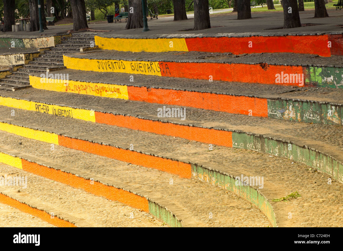 Revolutionäre Graffiti, Lezama Park, San Telmo, Buenos Aires, Argentinien Stockfoto