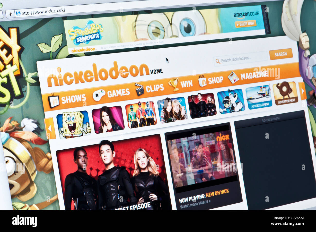 Nahaufnahme von der Nickelodeon-Logo auf ihrer Website gesehen. (Nur zur redaktionellen Verwendung: print, TV, e-Book und redaktionelle Webseite). Stockfoto