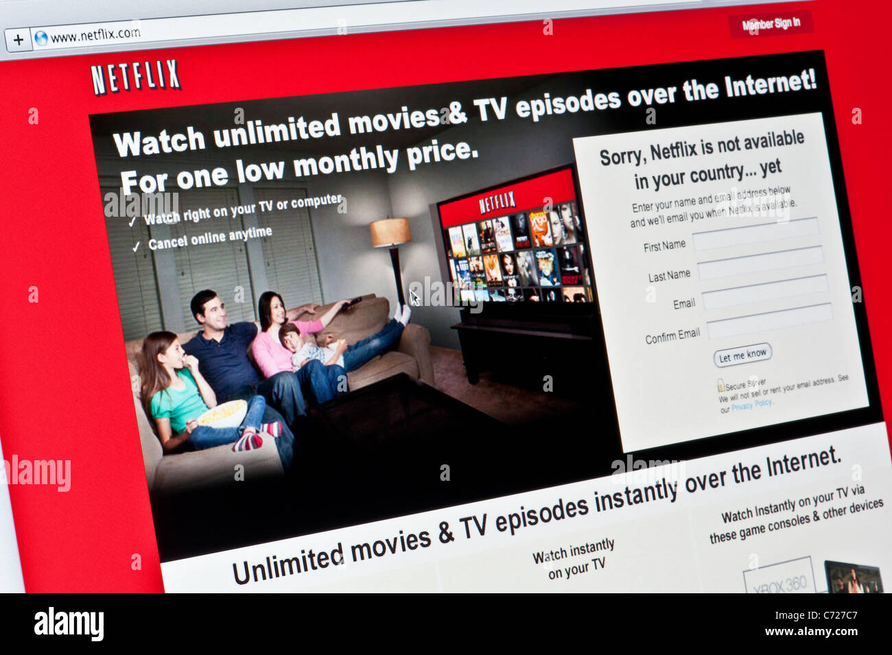 Nahaufnahme von der Netflix-Logo auf ihrer Website gesehen. (Nur zur redaktionellen Verwendung: print, TV, e-Book und redaktionelle Webseite). Stockfoto