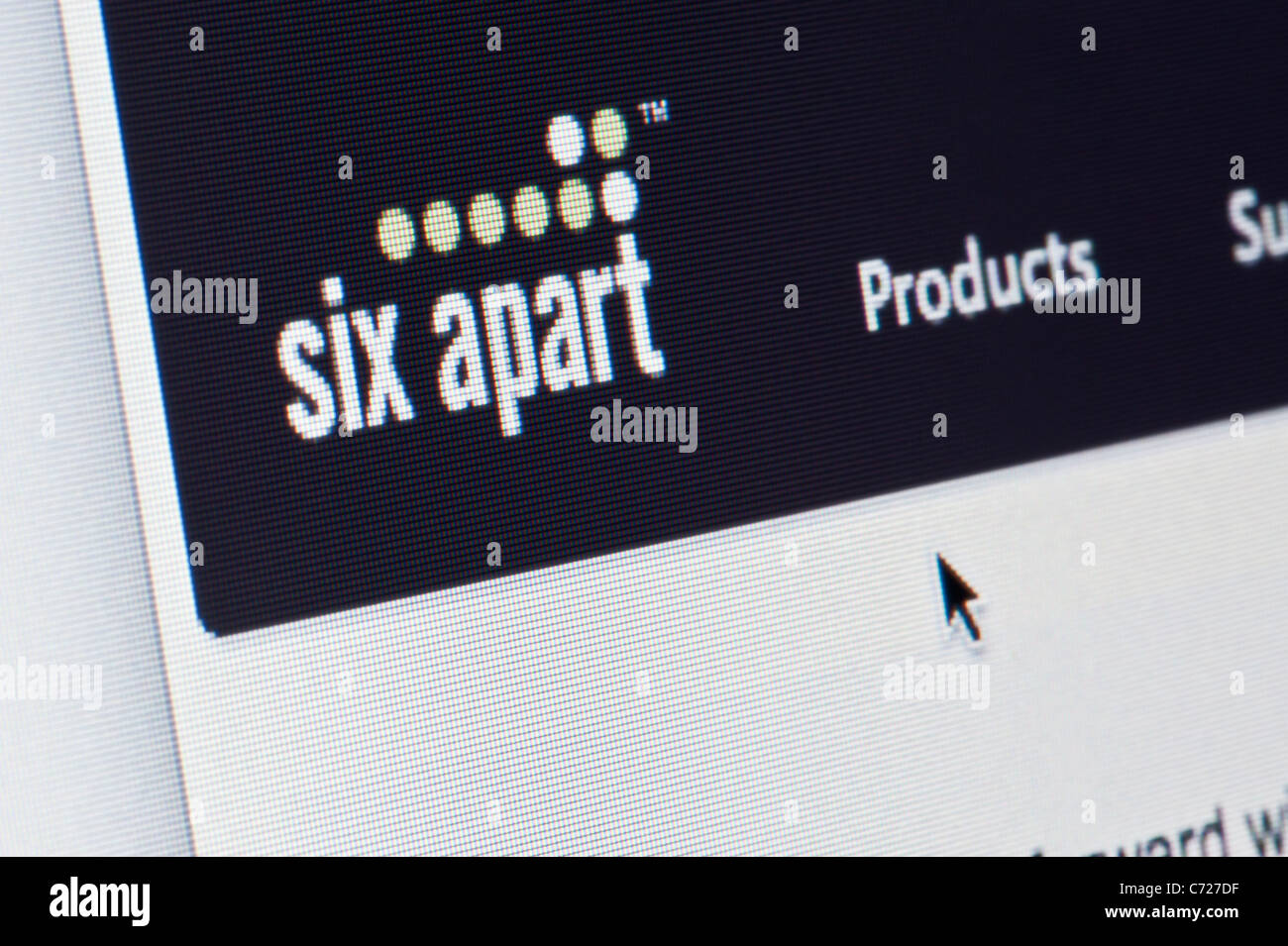 Nahaufnahme von Six Apart Logo wie auf ihrer Website zu sehen. (Nur zur redaktionellen Verwendung: print, TV, e-Book und redaktionelle Webseite). Stockfoto
