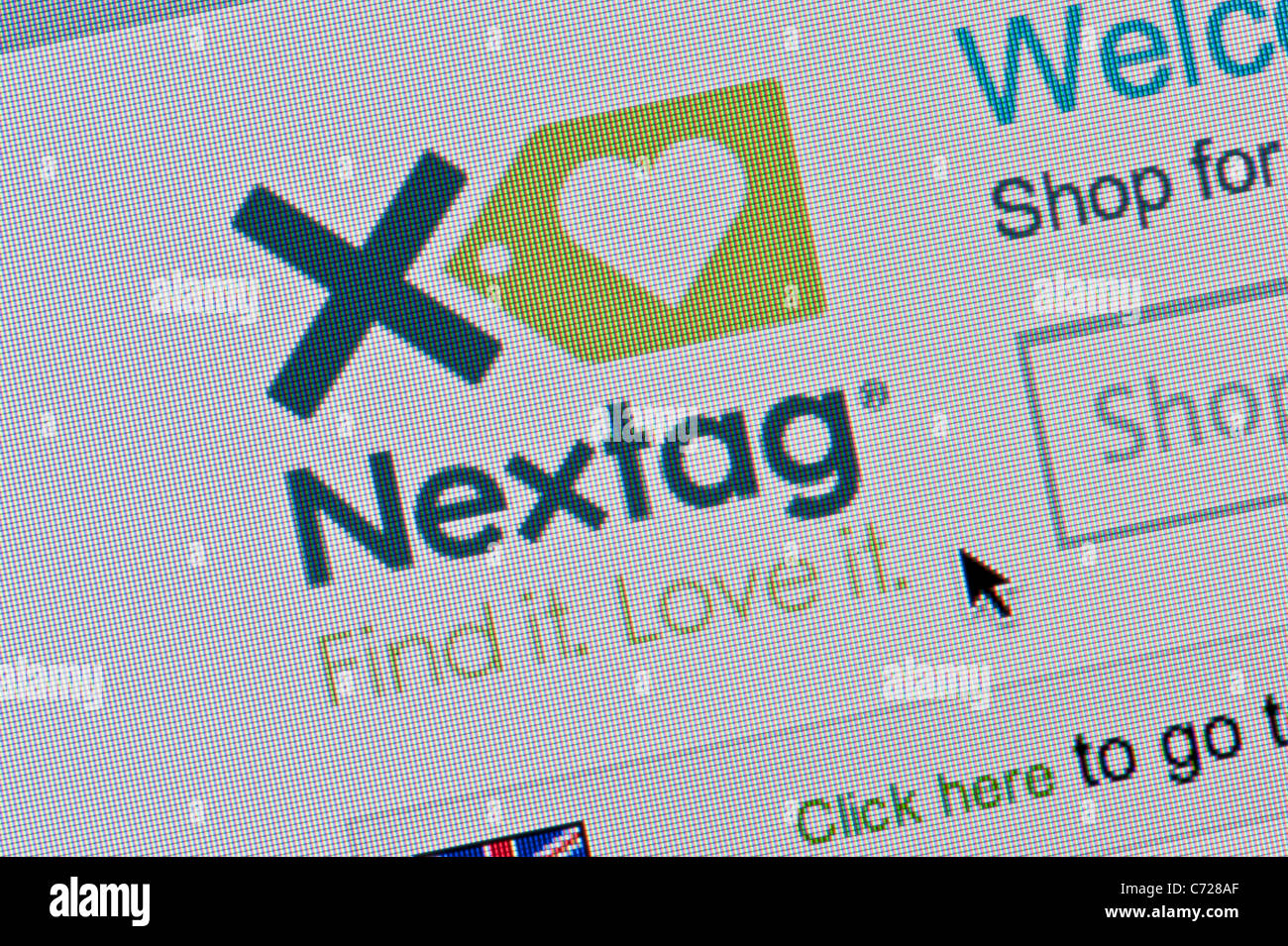 Nahaufnahme von NexTag-Logo auf ihrer Website gesehen. (Nur zur redaktionellen Verwendung: print, TV, e-Book und redaktionelle Webseite). Stockfoto