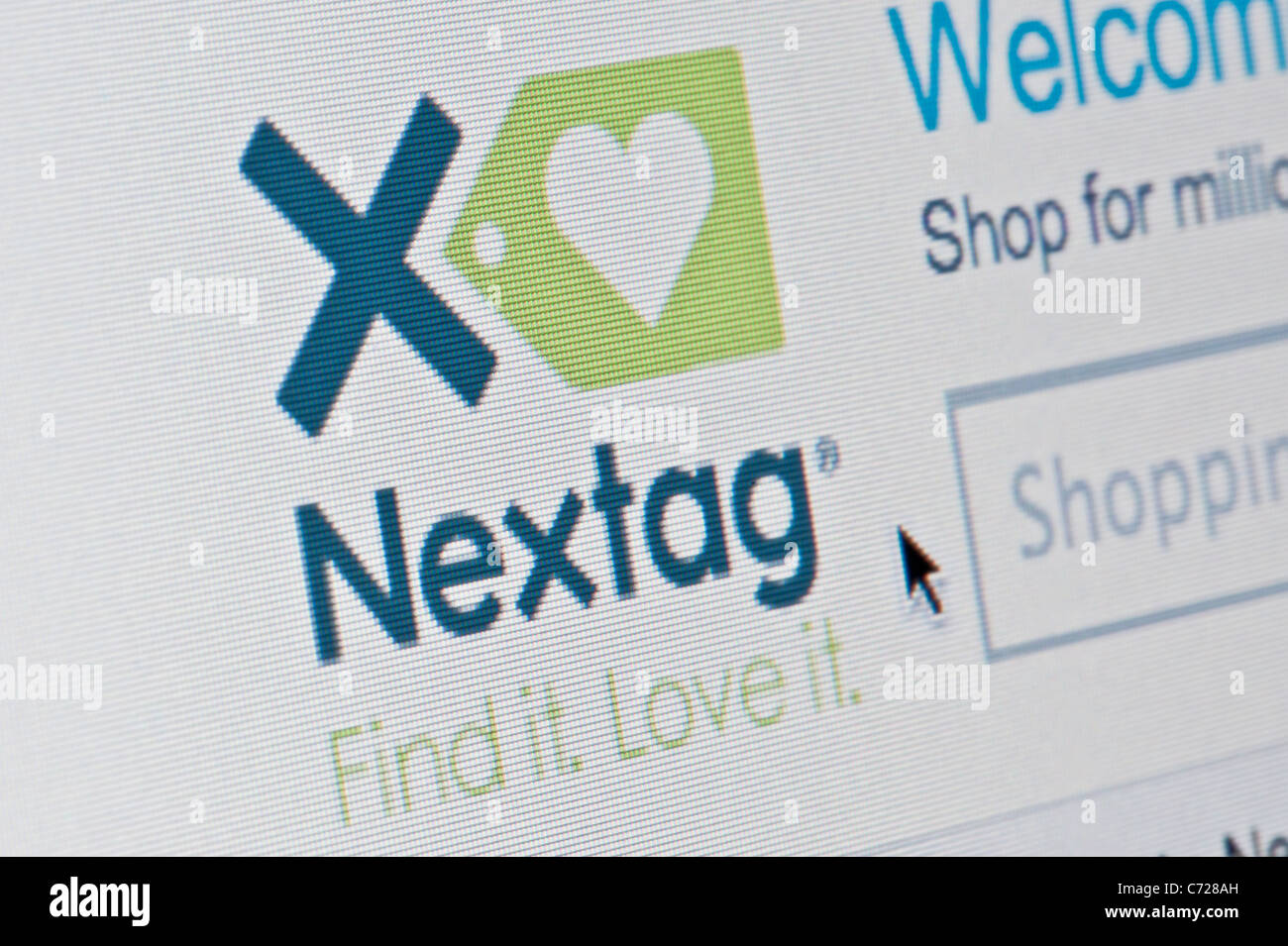 Nahaufnahme von NexTag-Logo auf ihrer Website gesehen. (Nur zur redaktionellen Verwendung: print, TV, e-Book und redaktionelle Webseite). Stockfoto