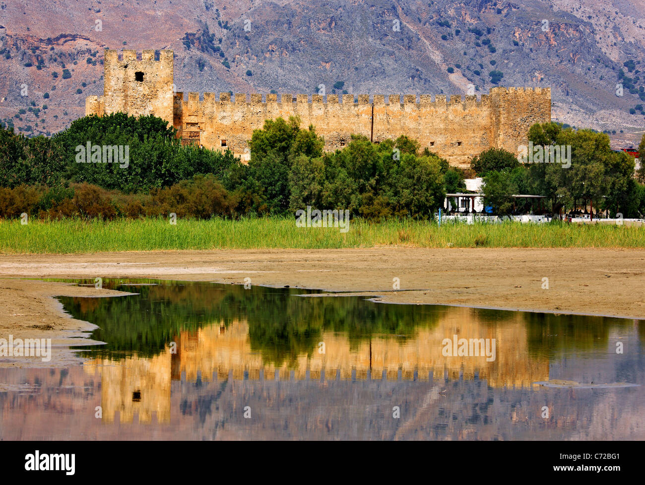 Frangocastelo, im Osten von der abgelegenen und "wild" Region Sfakia, im Süden der Präfektur Chania, Kreta, Griechenland Stockfoto