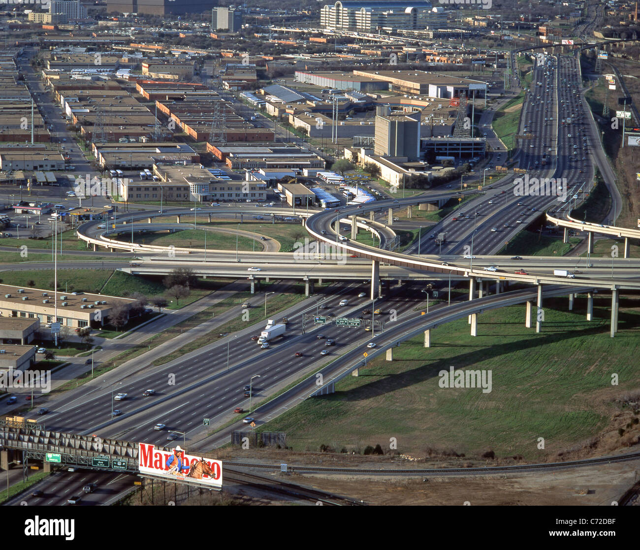 Autobahnkreuz City, Dallas, Texas, Vereinigte Staaten von Amerika Stockfoto