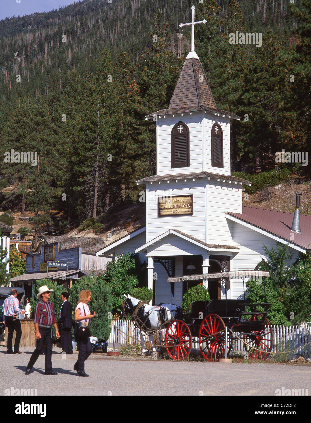 Kirche von der Ponderosa, in der Nähe von Incline Village-Crystal Bay, Nevada, Vereinigte Staaten von Amerika Stockfoto